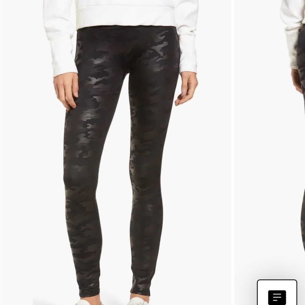Spanx Faux Leather Camo Leggings -Small
